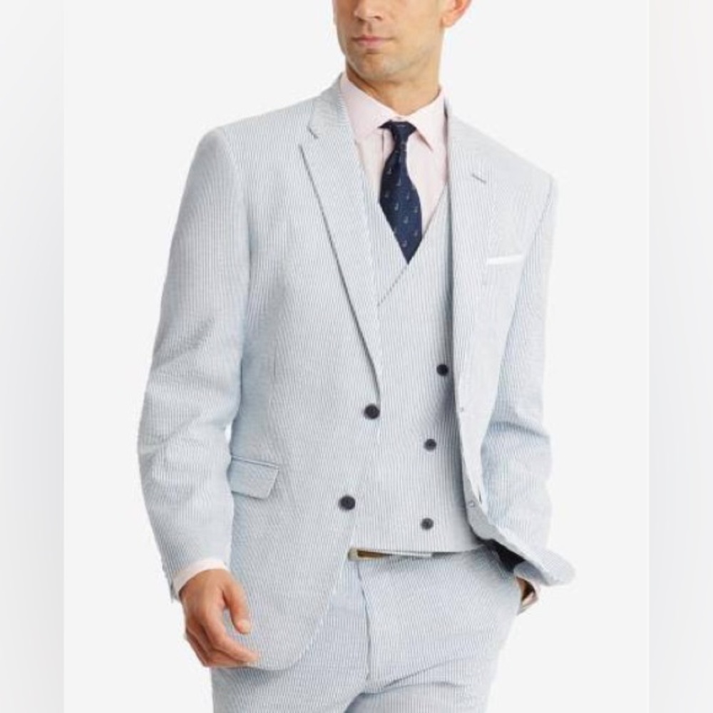 Tommy Hilfiger Mens Seersucker Suit Jacket size 40R New Without Tags/never worn